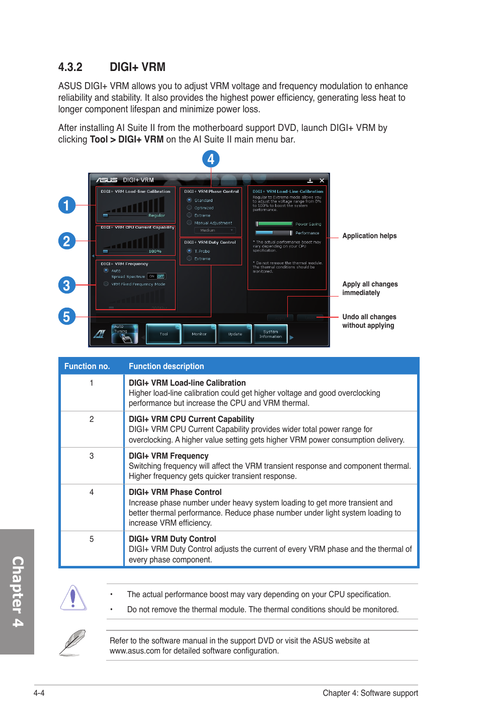 2 digi+ vrm, Digi+ vrm -4, Chapter 4 | Asus P8P67 EVO User Manual | Page 106 / 134