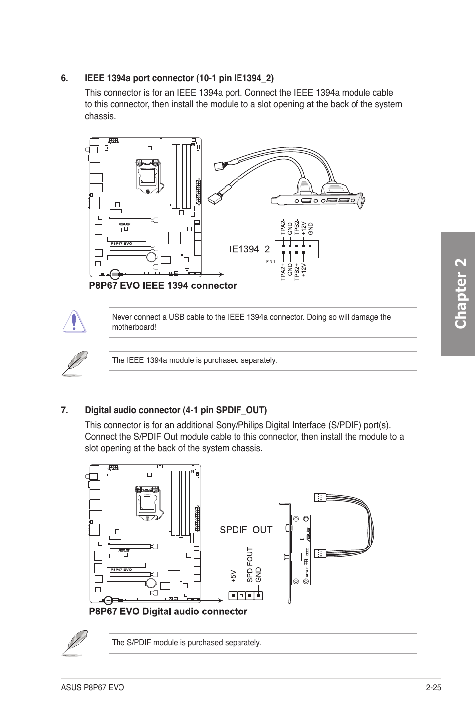 Chapter 2 | Asus P8P67 EVO User Manual | Page 43 / 134