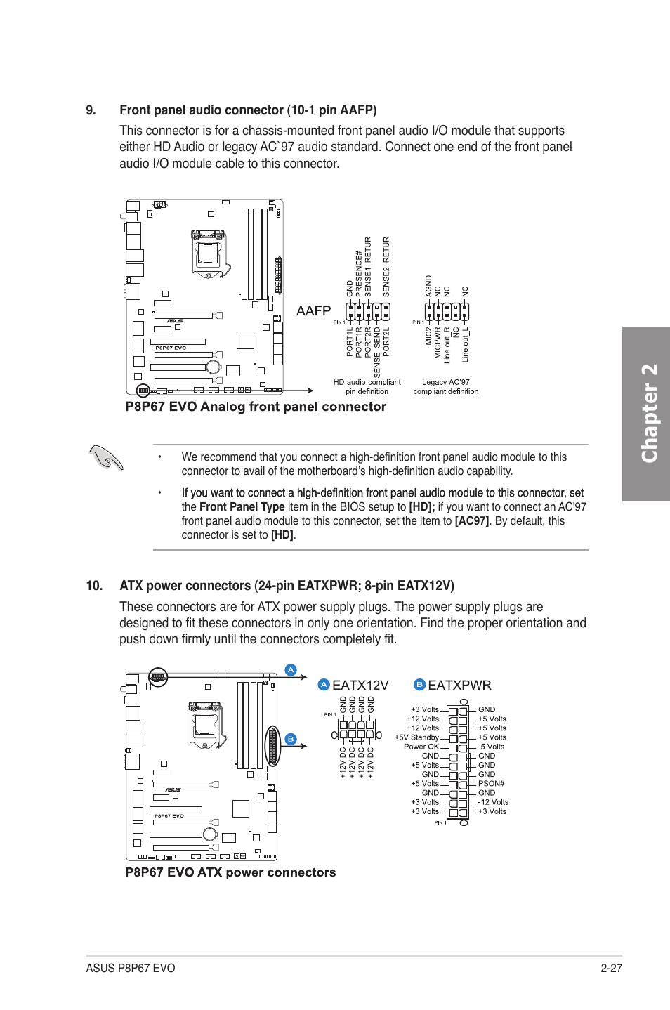 Chapter 2 | Asus P8P67 EVO User Manual | Page 45 / 134