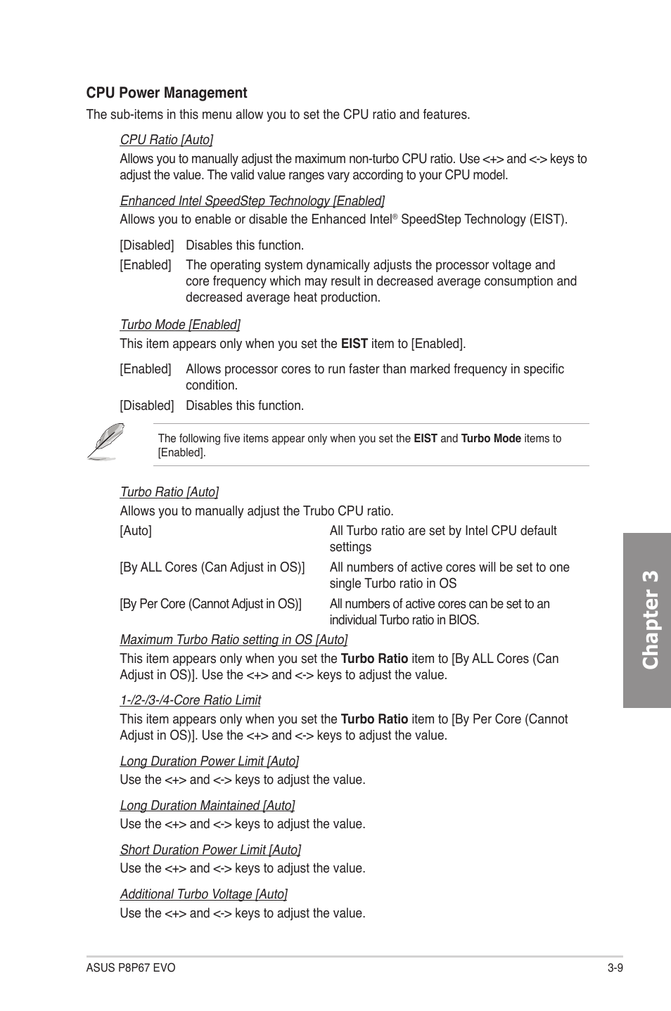 Chapter 3 | Asus P8P67 EVO User Manual | Page 73 / 134