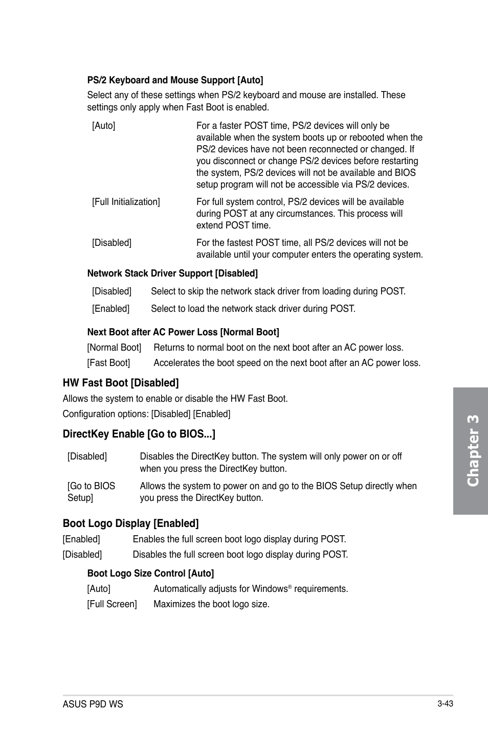 Chapter 3 | Asus P9D WS User Manual | Page 113 / 154