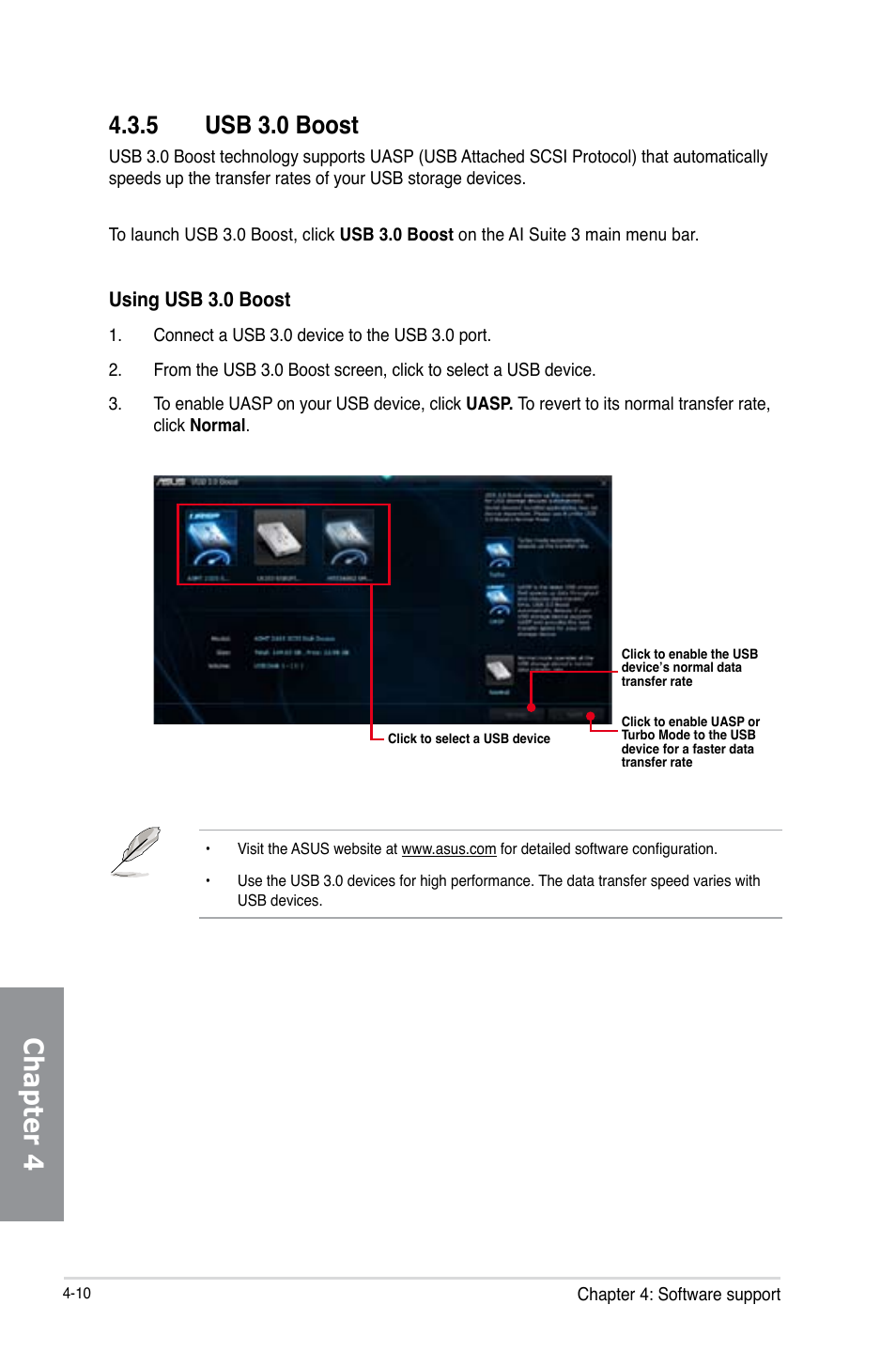 5 usb 3.0 boost, Usb 3.0 boost -10, Chapter 4 | Asus P9D WS User Manual | Page 136 / 154