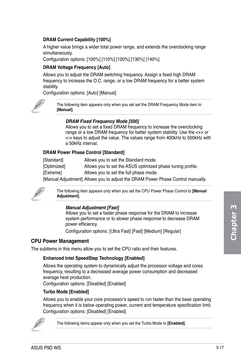 Chapter 3 | Asus P9D WS User Manual | Page 87 / 154