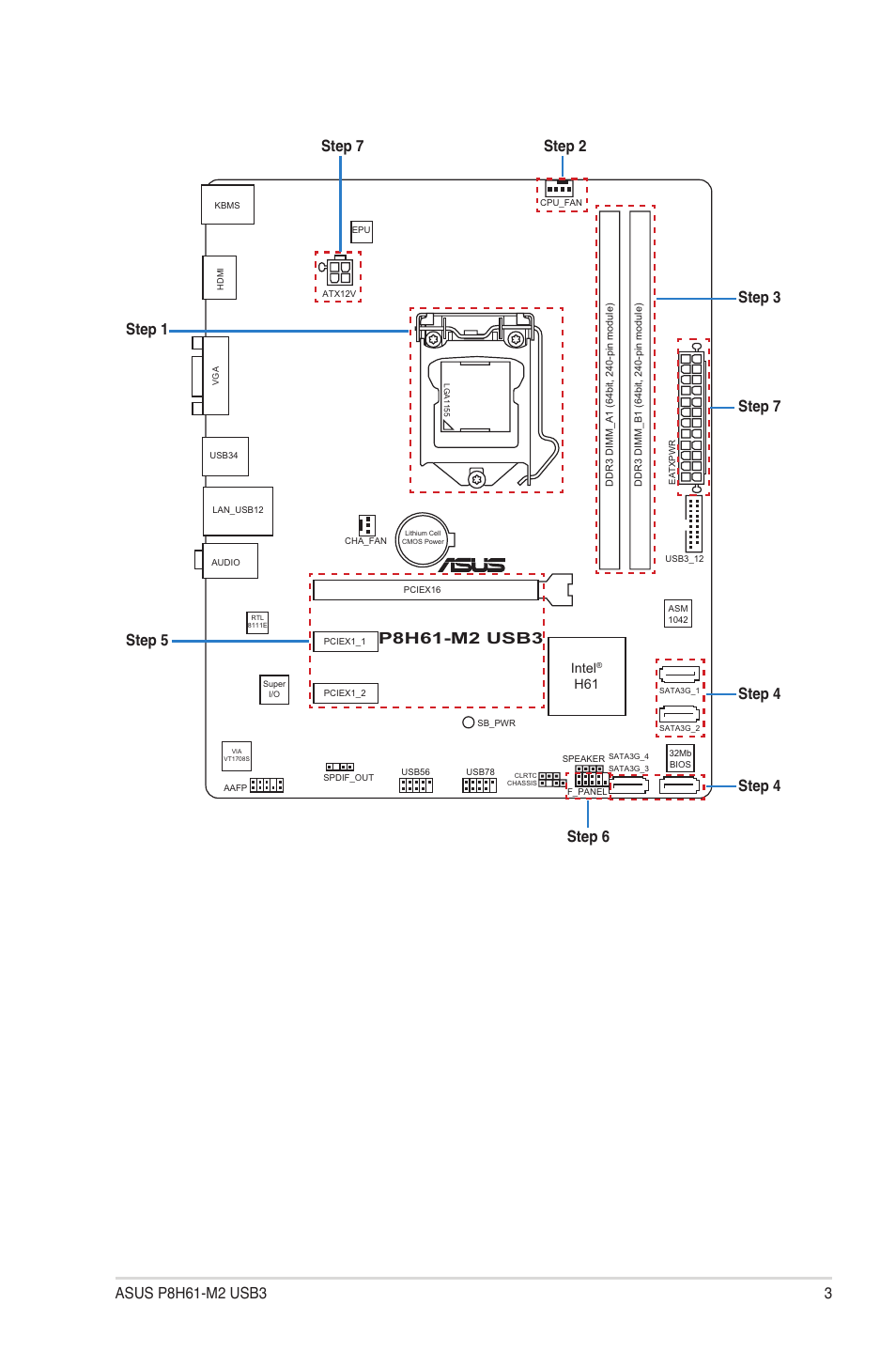 Intel | Asus P8H61-M2 USB3 User Manual | Page 3 / 12