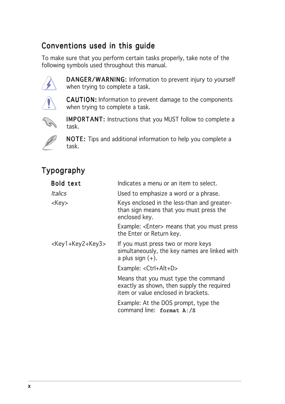 Asus P5MT User Manual | Page 10 / 176