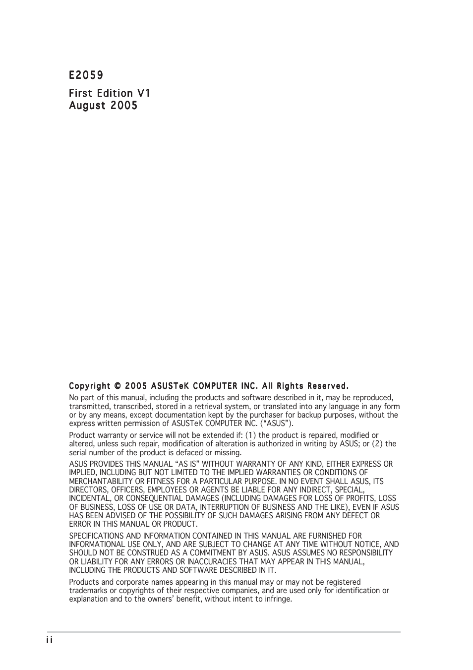 Asus P5MT User Manual | Page 2 / 176