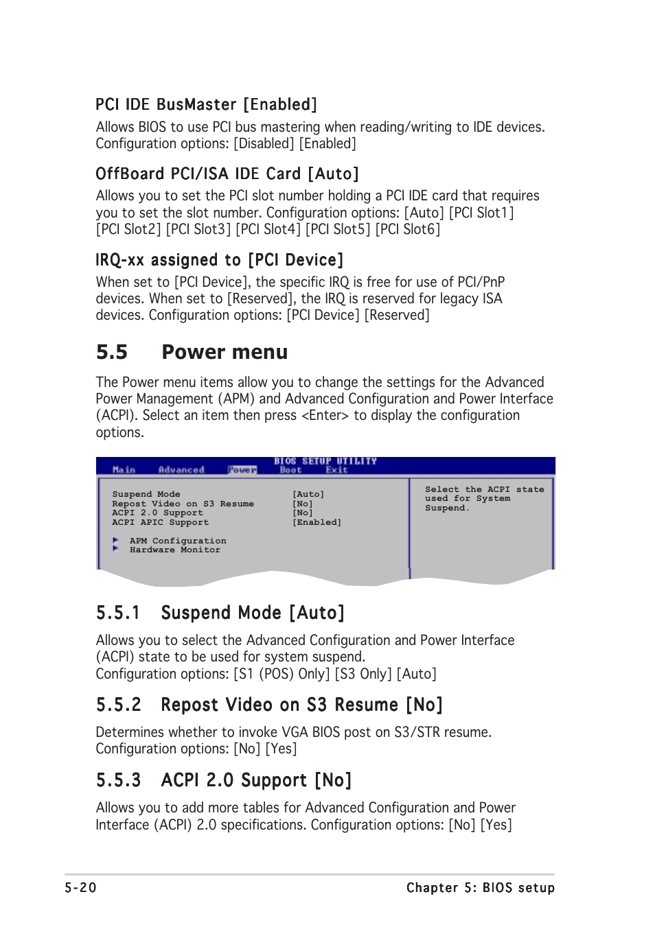 5 power menu | Asus Pundit-PH3 User Manual | Page 80 / 94