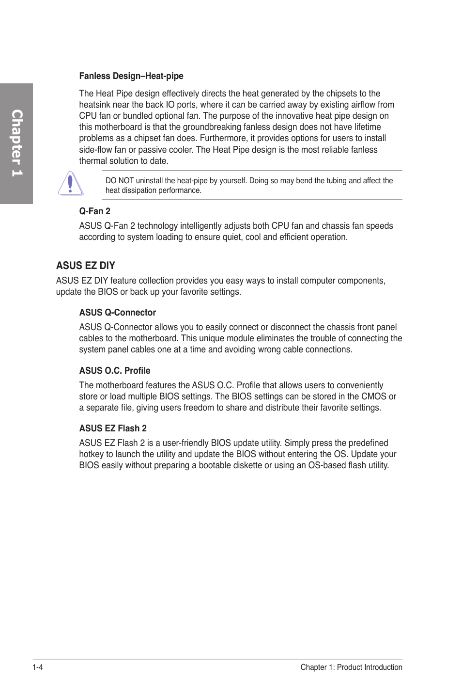 Chapter 1 | Asus M4N82 Deluxe User Manual | Page 18 / 128