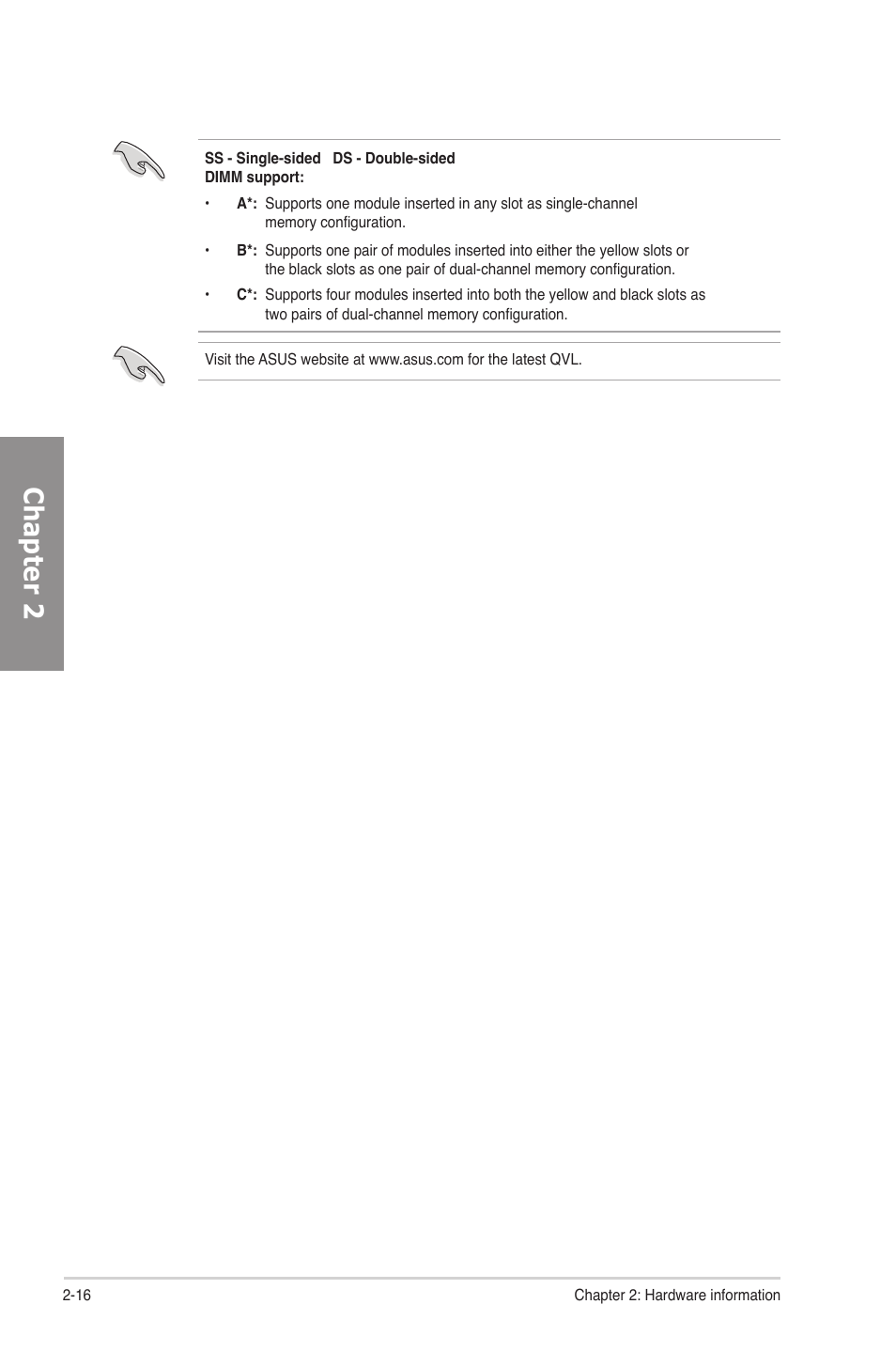 Chapter 2 | Asus M4N82 Deluxe User Manual | Page 36 / 128