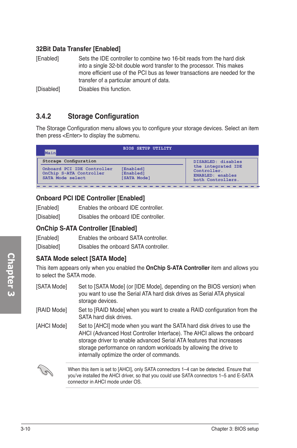 2 storage configuration, Storage configuration -10, Chapter 3 | Asus M4N82 Deluxe User Manual | Page 70 / 128