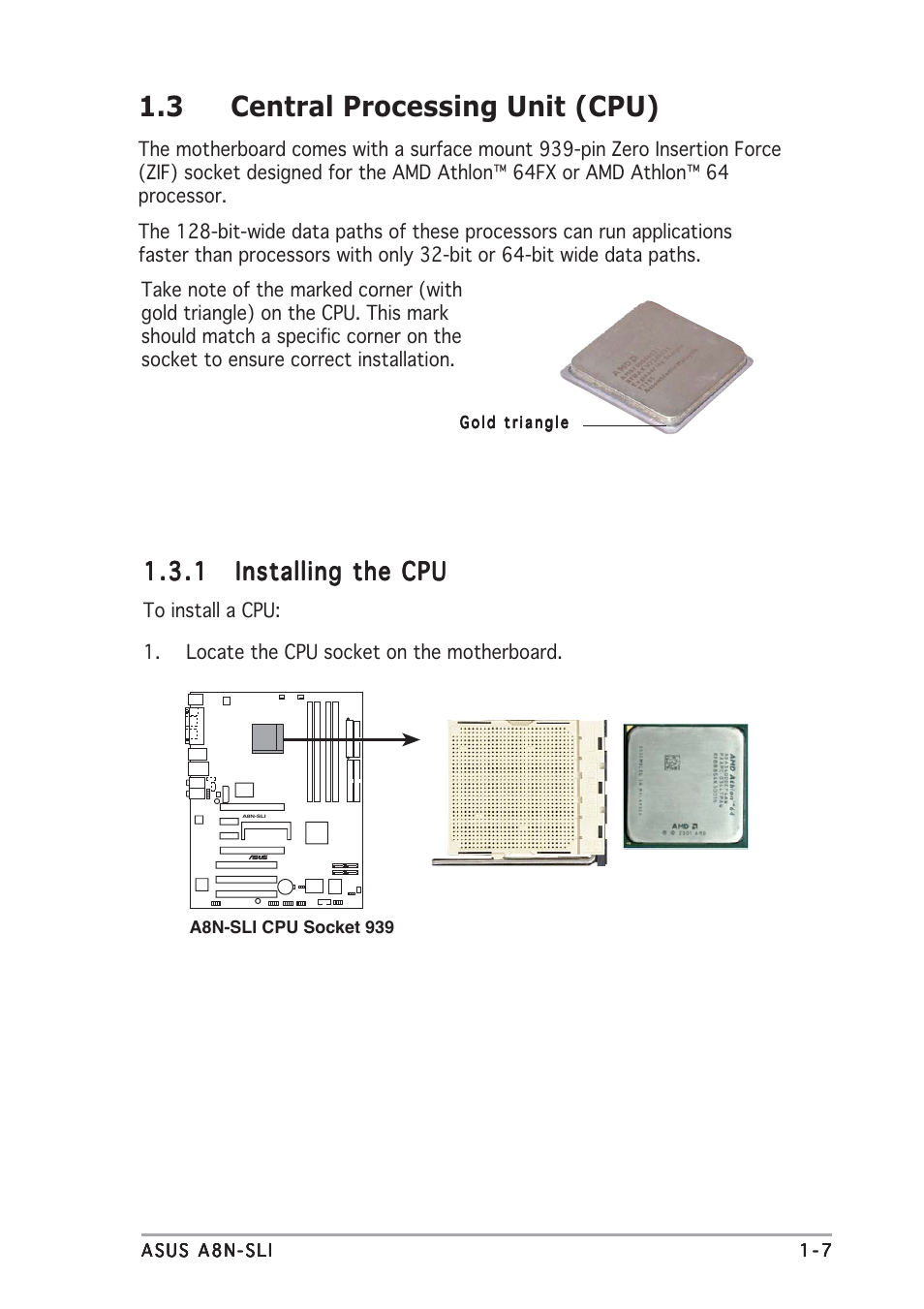 3 central processing unit (cpu) | Asus A8N-SLI User Manual | Page 15 / 74
