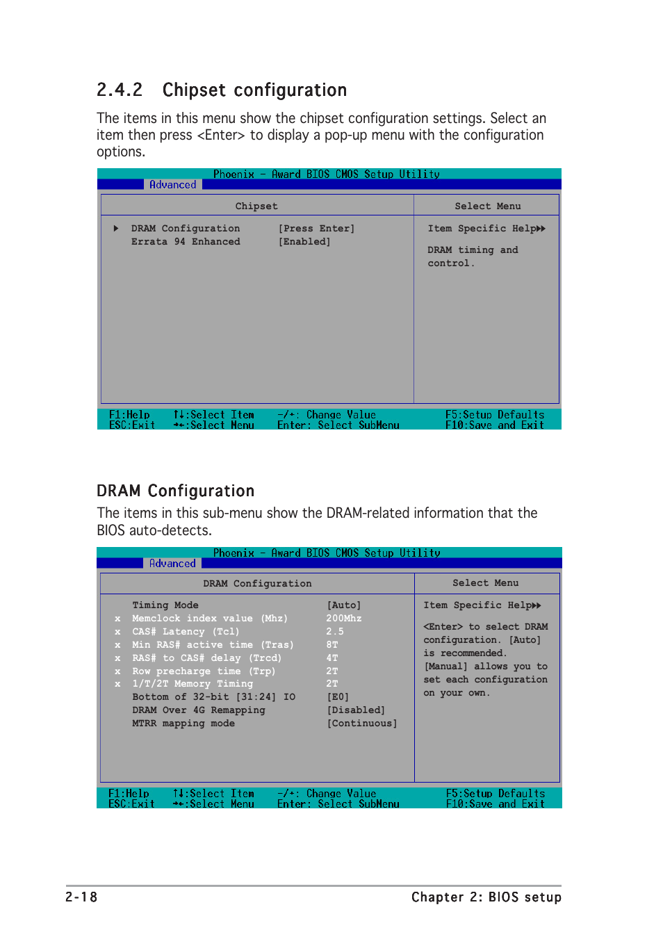 Dram configuration | Asus A8N-SLI User Manual | Page 54 / 74