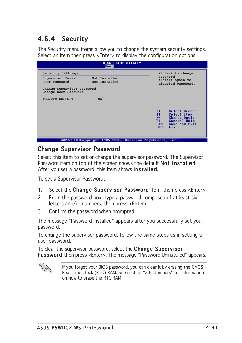 4 security security security security security | Asus P5WDG2 WS Professional User Manual | Page 117 / 172