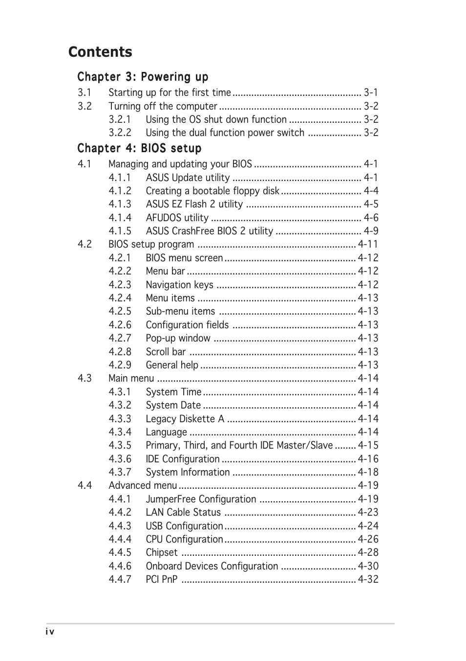 Asus P5WDG2 WS Professional User Manual | Page 4 / 172