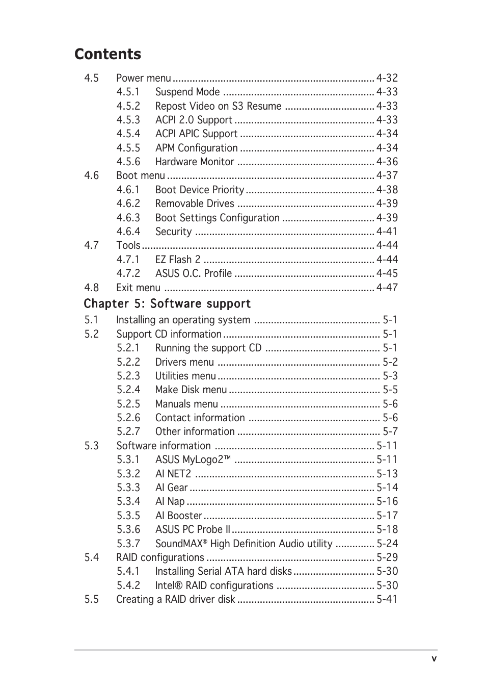 Asus P5WDG2 WS Professional User Manual | Page 5 / 172