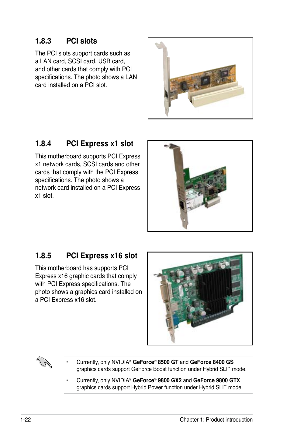 3 pci slots, 4 pci express x1 slot, 5 pci express x16 slot | Pci slots -22, Pci express x1 slot -22, Pci express x16 slot -22 | Asus M3N78-AM User Manual | Page 34 / 102