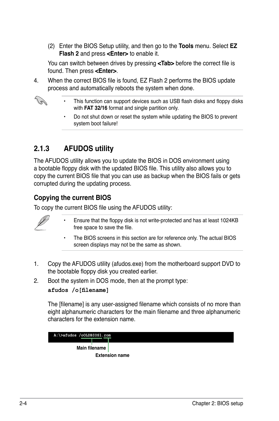 3 afudos utility, Afudos utility -4, Copying the current bios | Asus M3N78-AM User Manual | Page 50 / 102