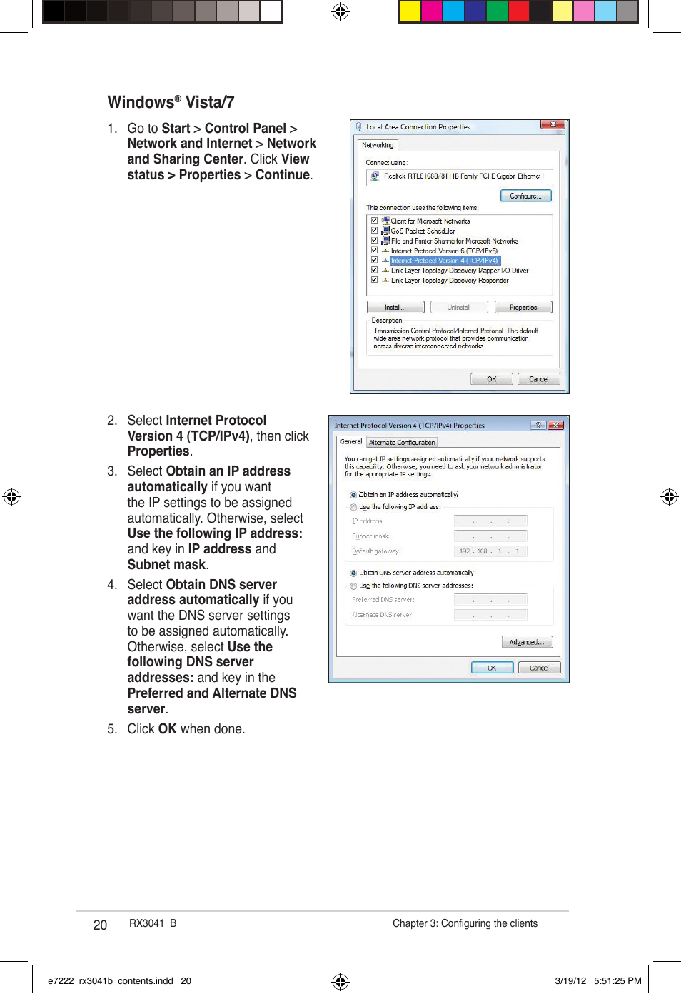 Windows, Vista/7 | Asus RX3041_B User Manual | Page 20 / 36