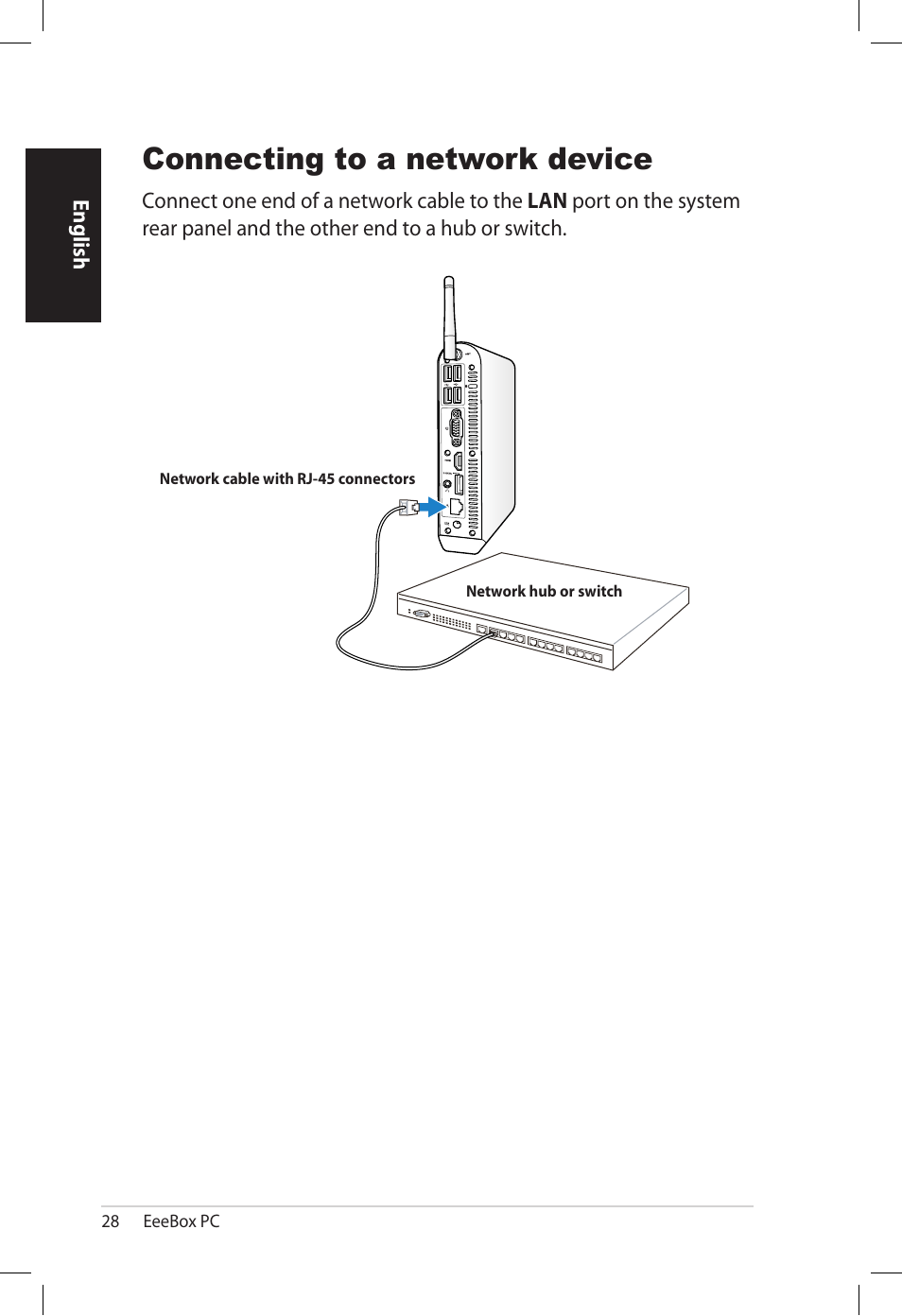 Connecting to a network device | Asus EB1501U User Manual | Page 28 / 46