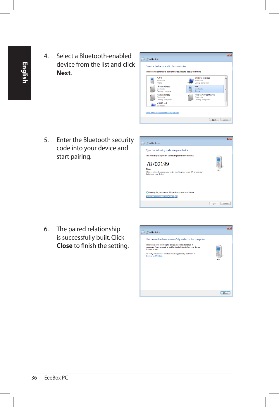 Asus EB1501U User Manual | Page 36 / 46