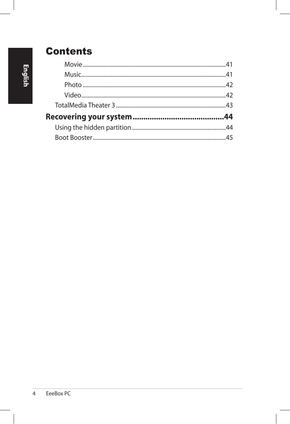 Asus EB1501U User Manual | Page 4 / 46