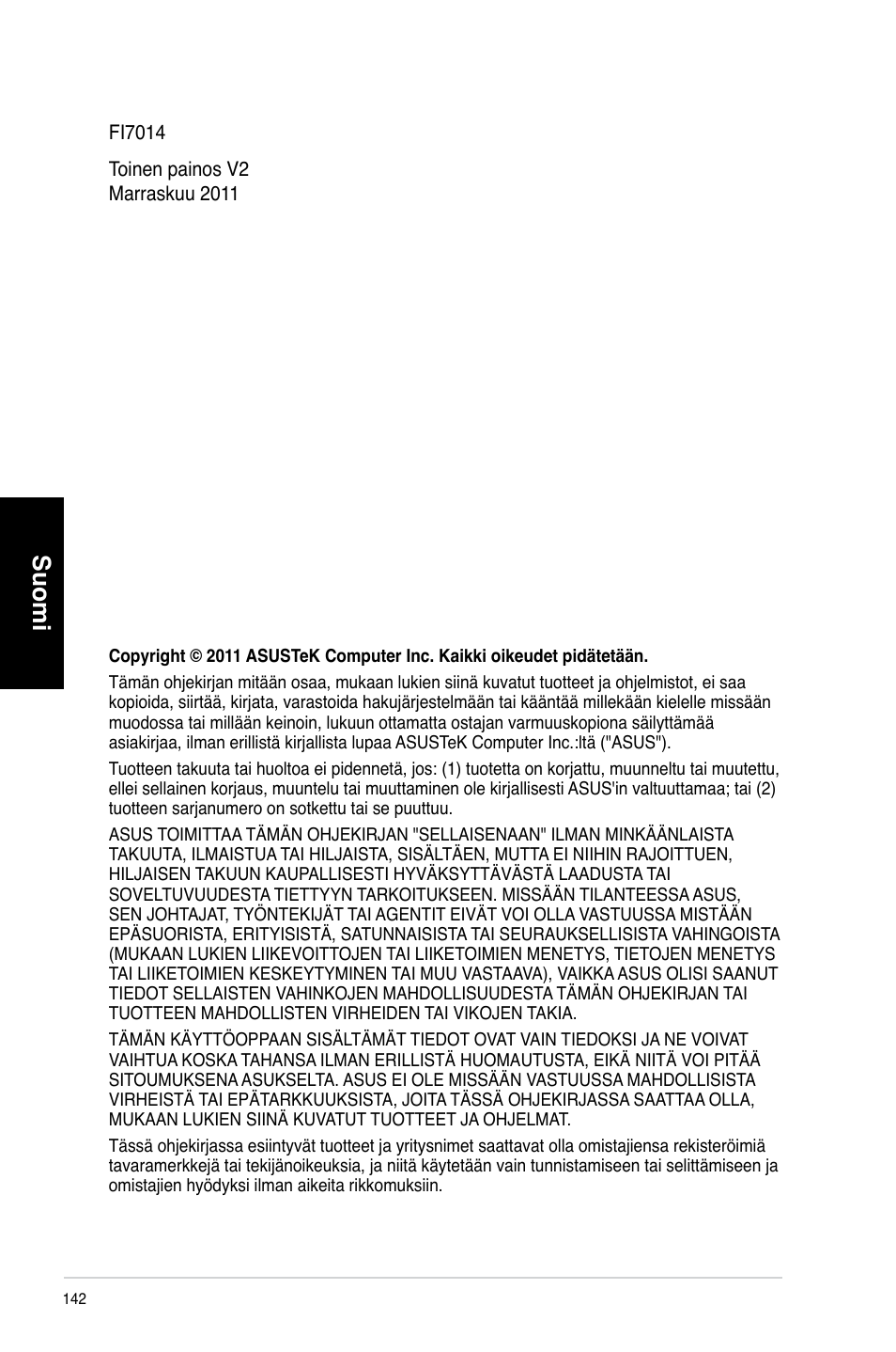 Suomi | Asus CM1831 User Manual | Page 144 / 352