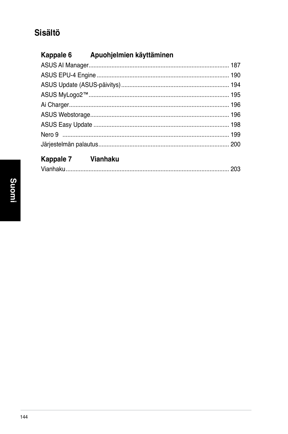 Sisältö | Asus CM1831 User Manual | Page 146 / 352