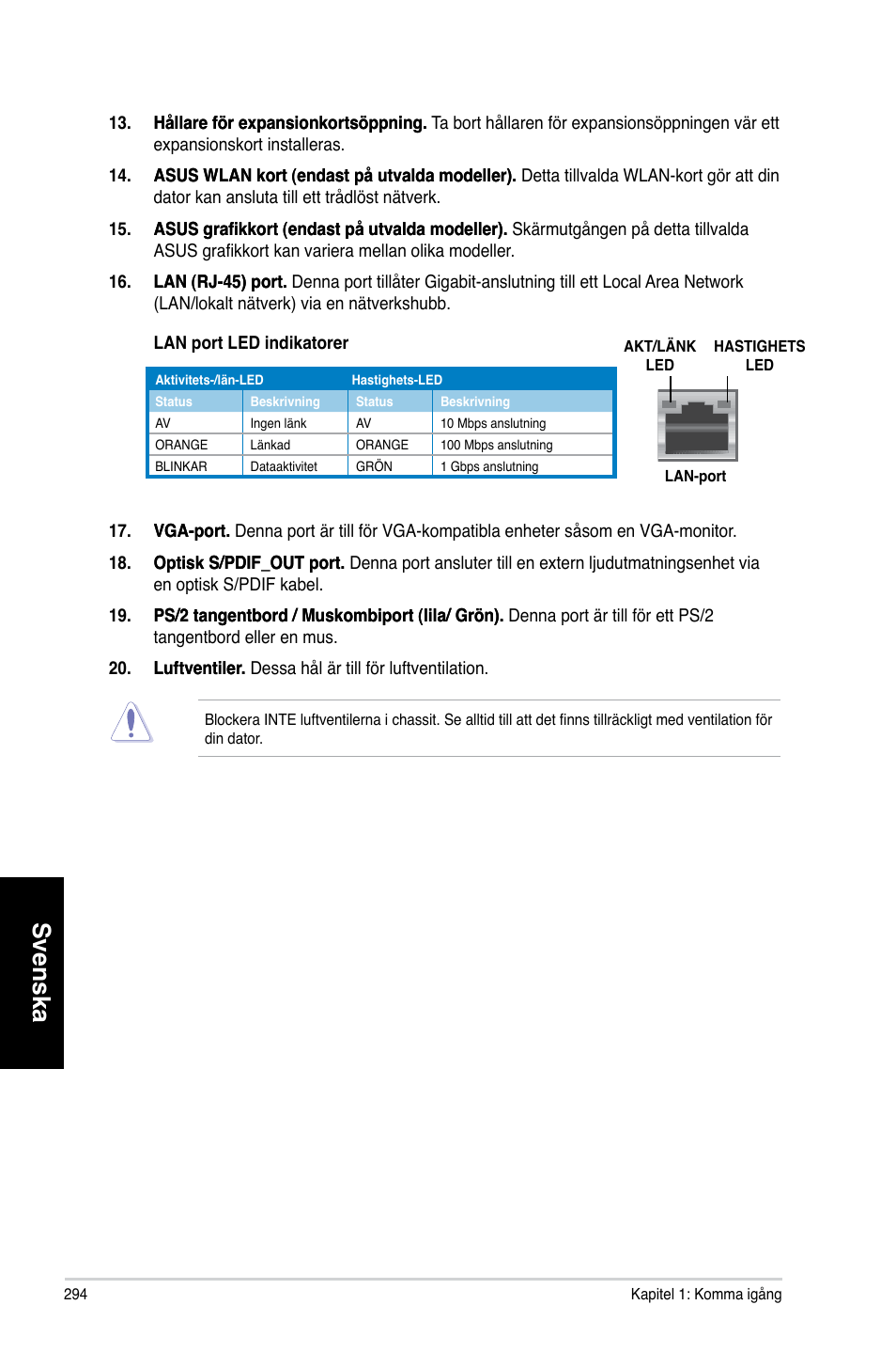 Svenska | Asus CM1831 User Manual | Page 296 / 352