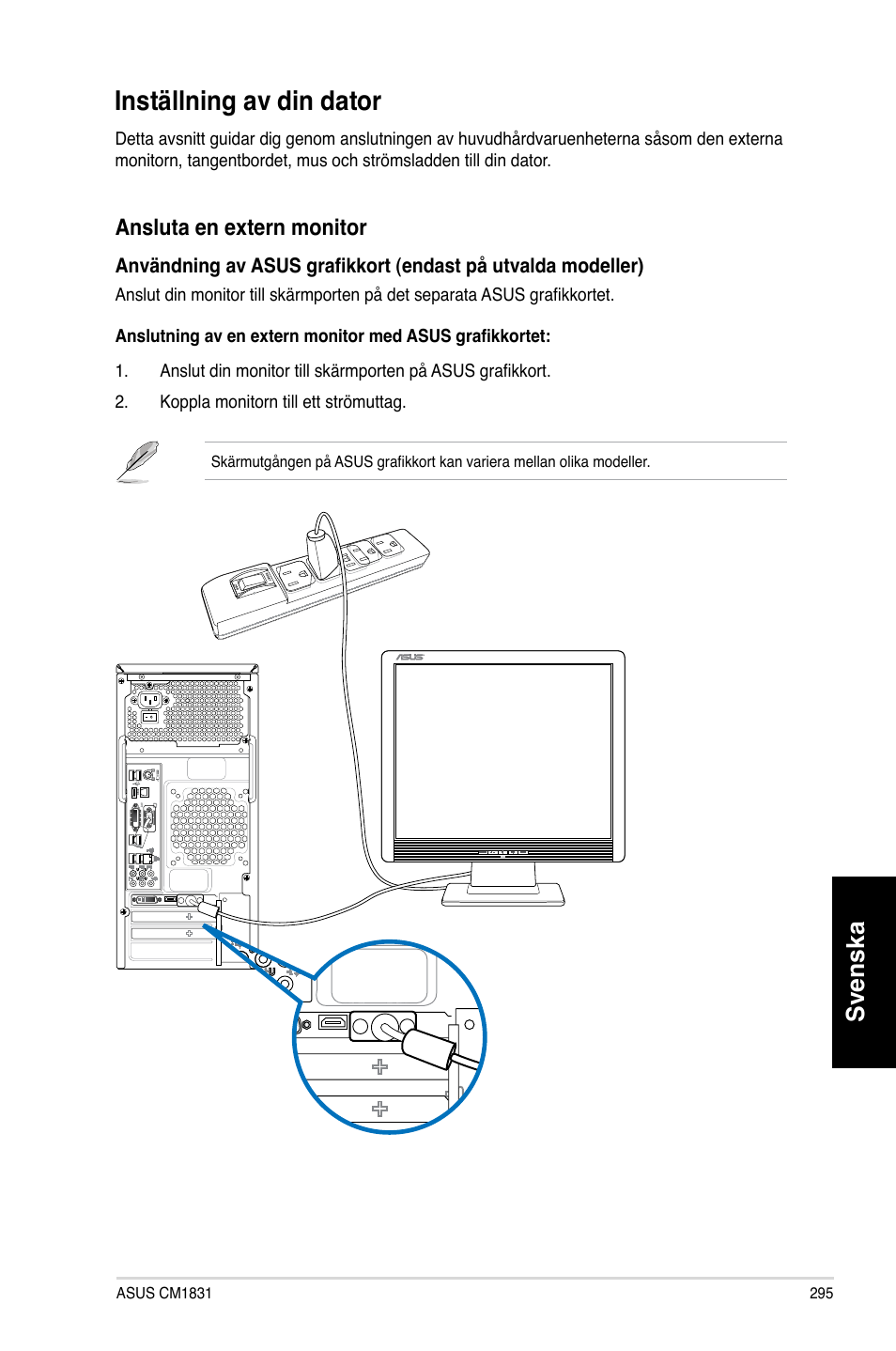 Inställning av din dator, Inställning.av.din.dator, Svenska | Asus CM1831 User Manual | Page 297 / 352