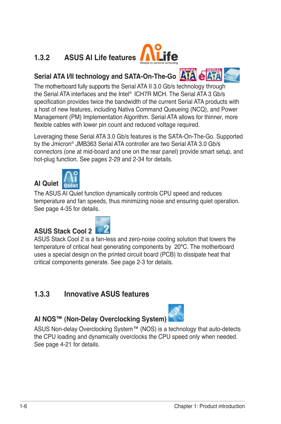 2 asus ai life features, 3 innovative asus features | Asus P5W DH Deluxe User Manual | Page 22 / 212