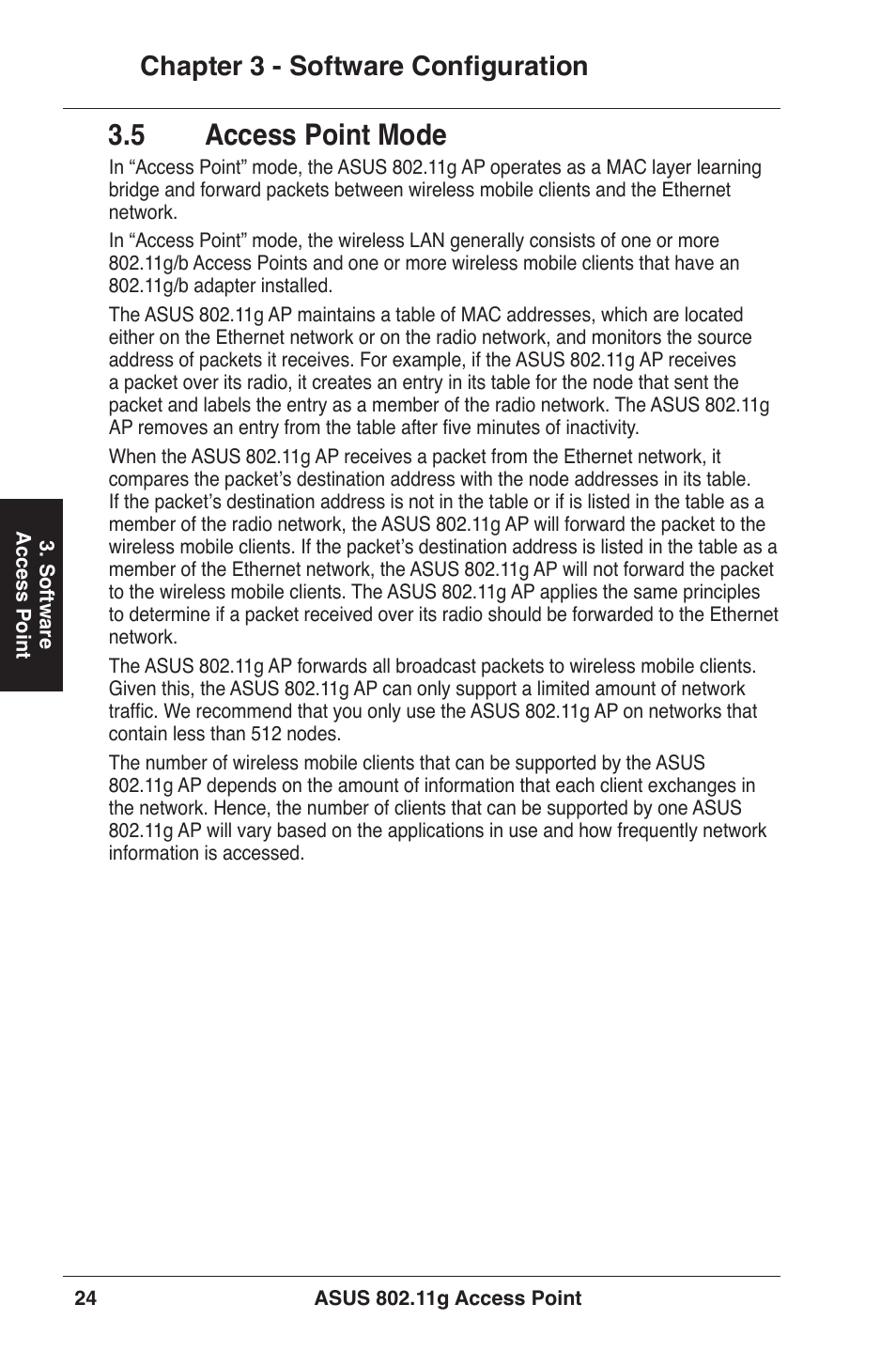 5 access point mode, Chapter 3 - software configuration | Asus WL-320gE User Manual | Page 24 / 71