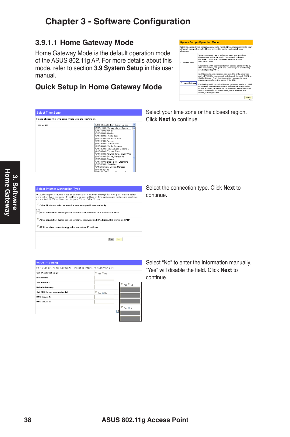 Chapter 3 - software configuration | Asus WL-320gE User Manual | Page 38 / 71