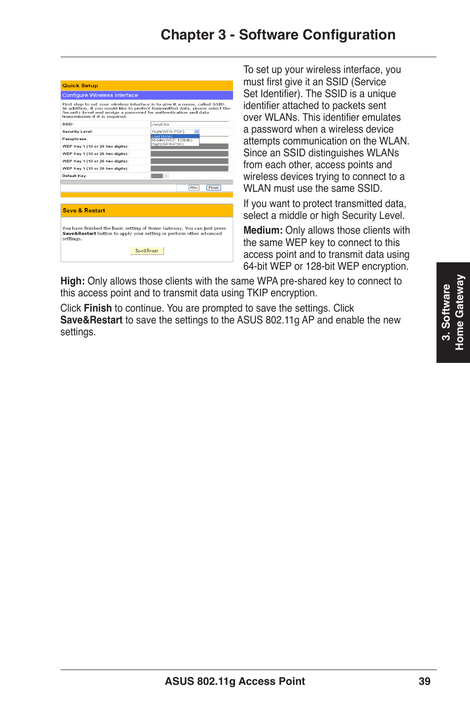 Chapter 3 - software configuration | Asus WL-320gE User Manual | Page 39 / 71