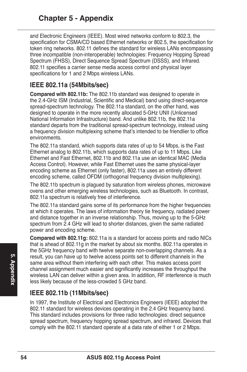 Chapter 5 - appendix | Asus WL-320gE User Manual | Page 54 / 71