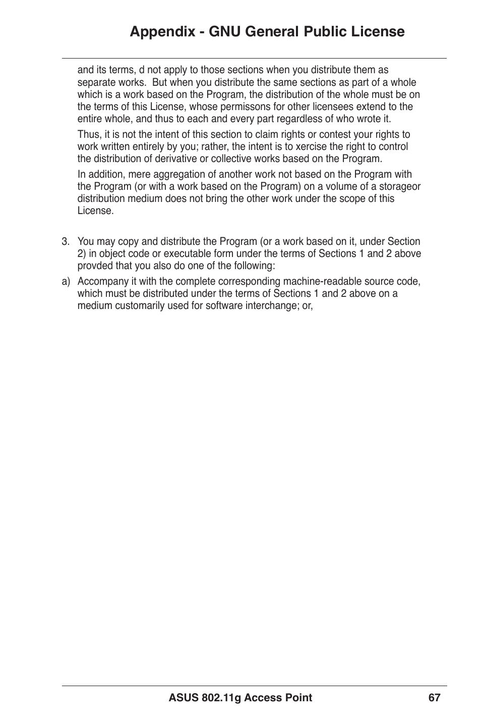 Appendix - gnu general public license | Asus WL-320gE User Manual | Page 67 / 71