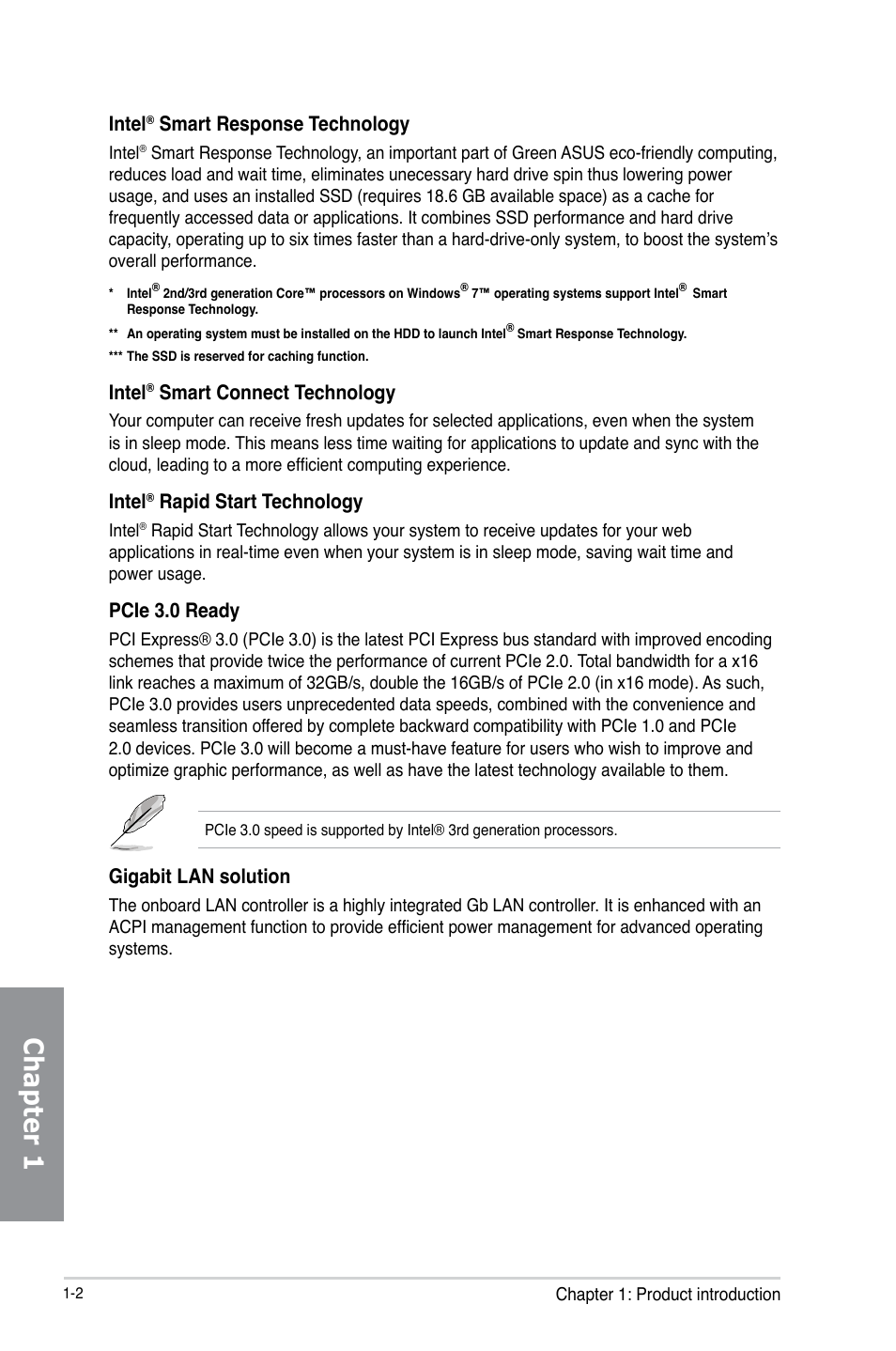 Chapter 1 | Asus P8Z77-V LX2 User Manual | Page 16 / 156