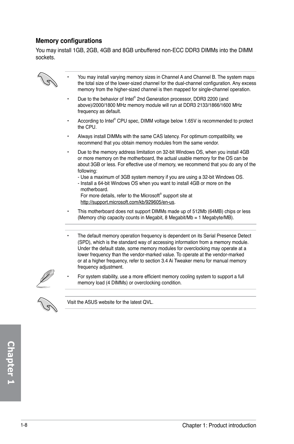 Chapter 1 | Asus P8Z77-V LX2 User Manual | Page 22 / 156