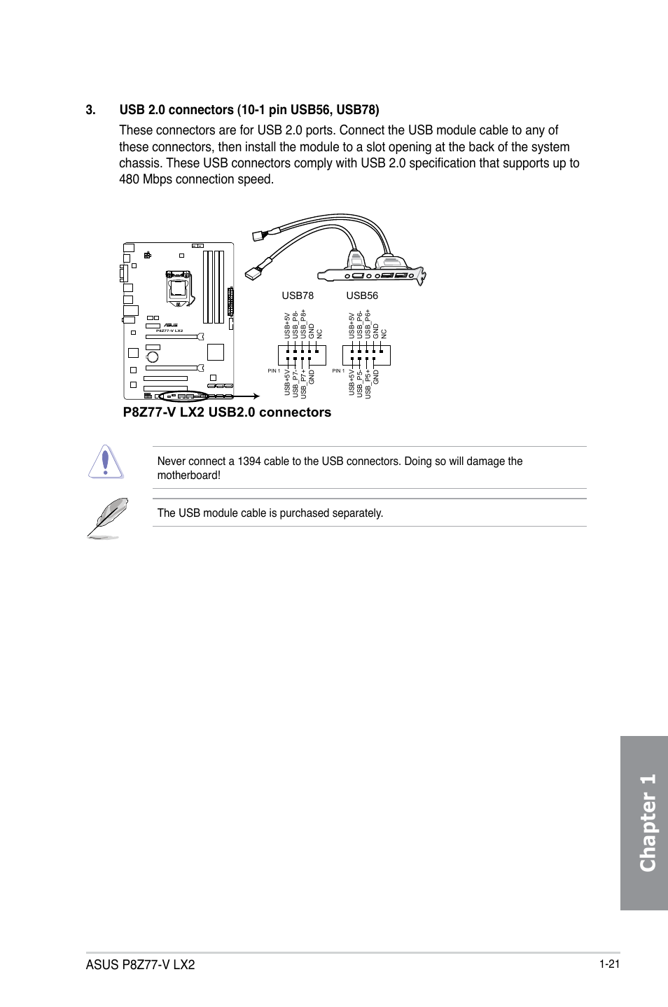 Chapter 1, Asus p8z77-v lx2 | Asus P8Z77-V LX2 User Manual | Page 35 / 156