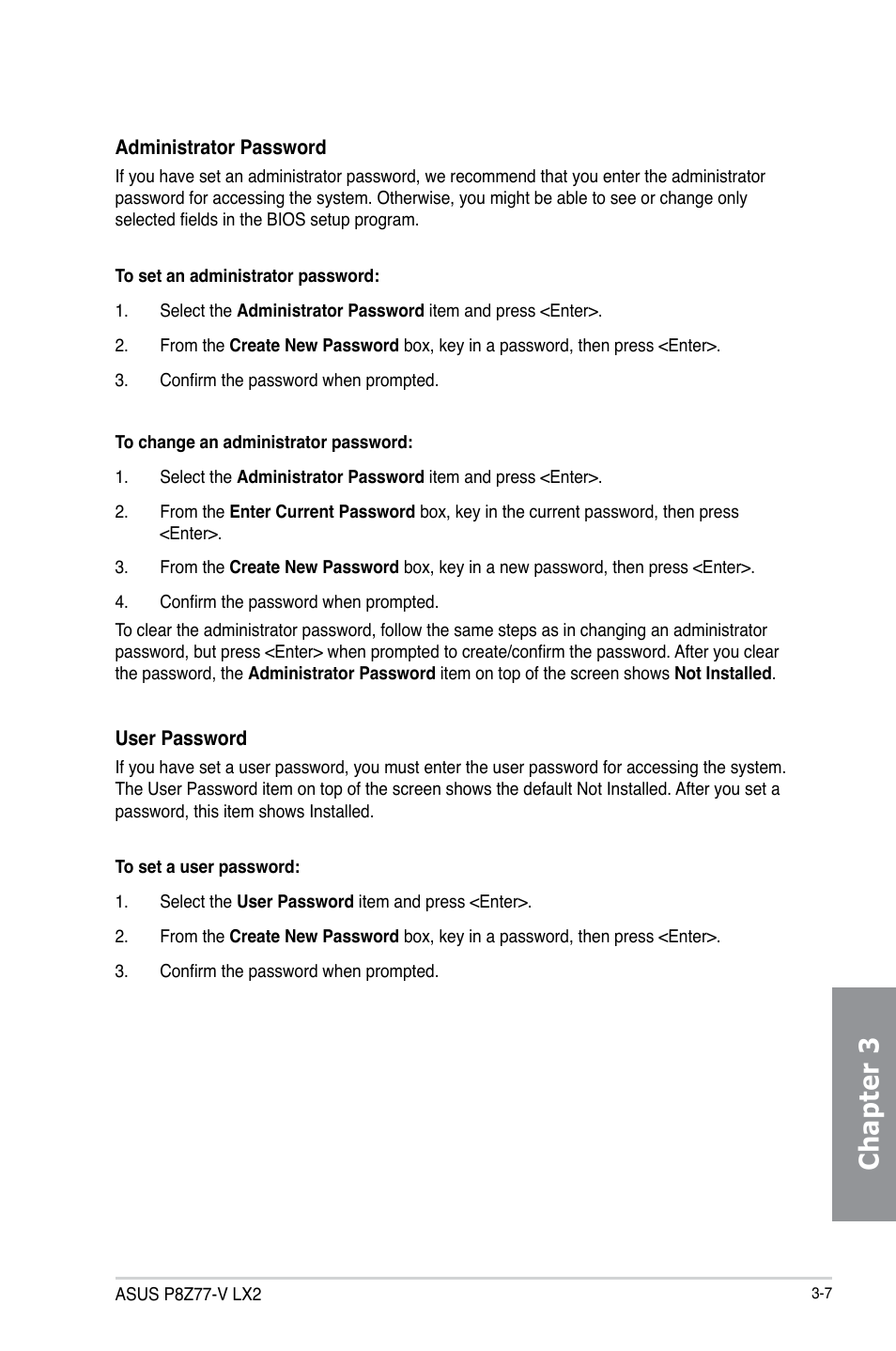 Chapter 3 | Asus P8Z77-V LX2 User Manual | Page 65 / 156