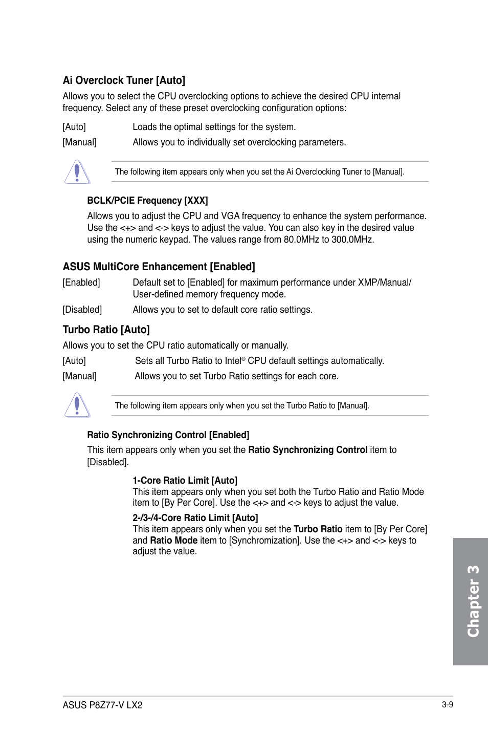 Chapter 3 | Asus P8Z77-V LX2 User Manual | Page 67 / 156