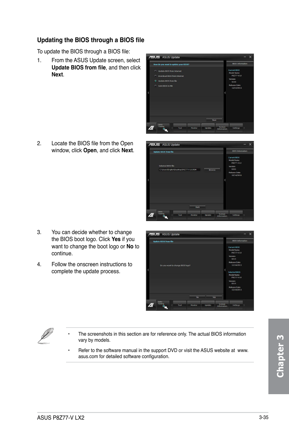 Chapter 3 | Asus P8Z77-V LX2 User Manual | Page 93 / 156