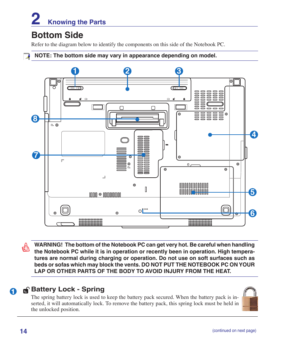 Bottom side | Asus V2Je User Manual | Page 14 / 97