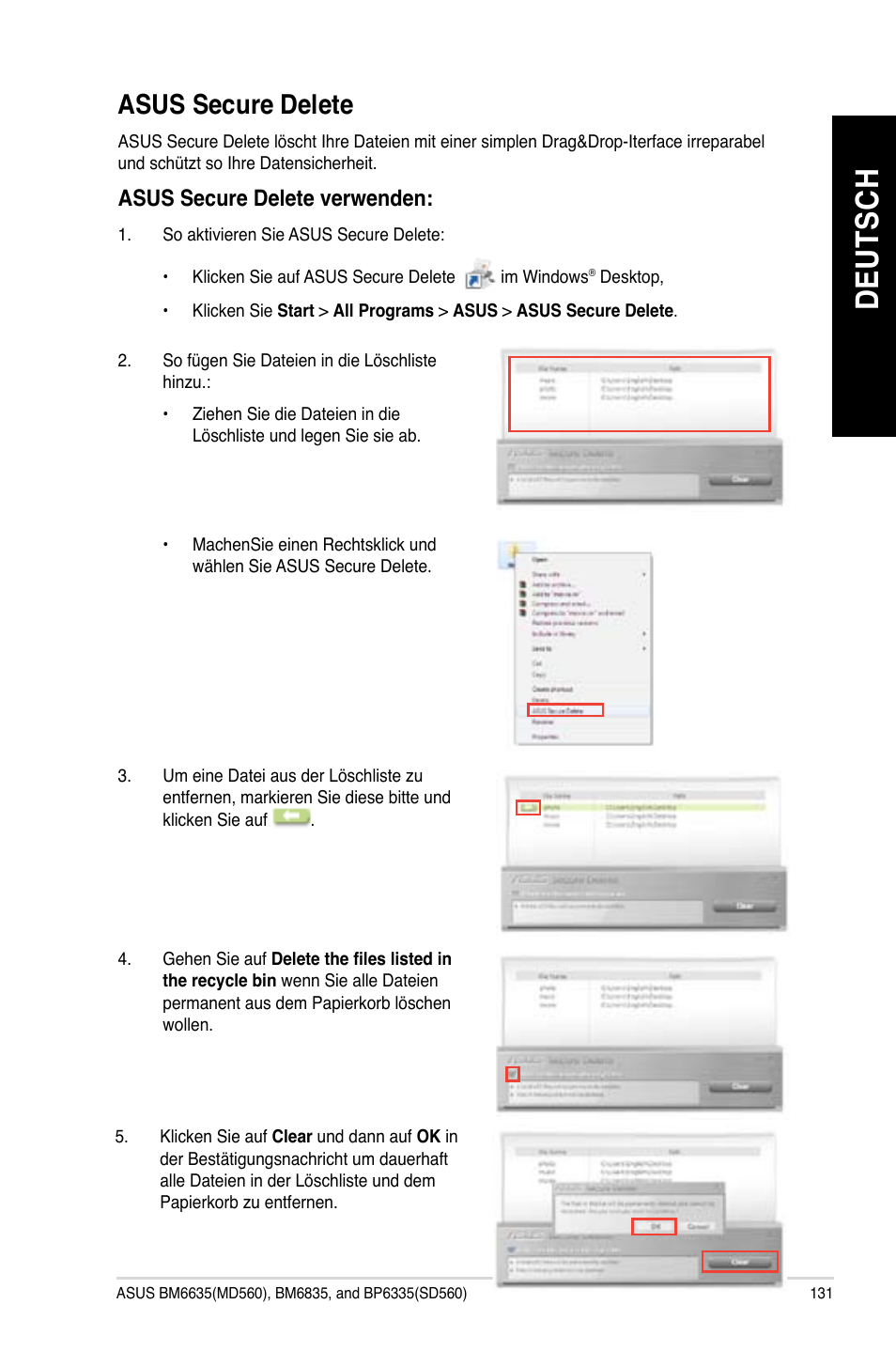 Asus secure delete, Asus secure delete 1, De ut sc h de ut sc h | Asus.secure.delete | Asus BP6335 User Manual | Page 133 / 510