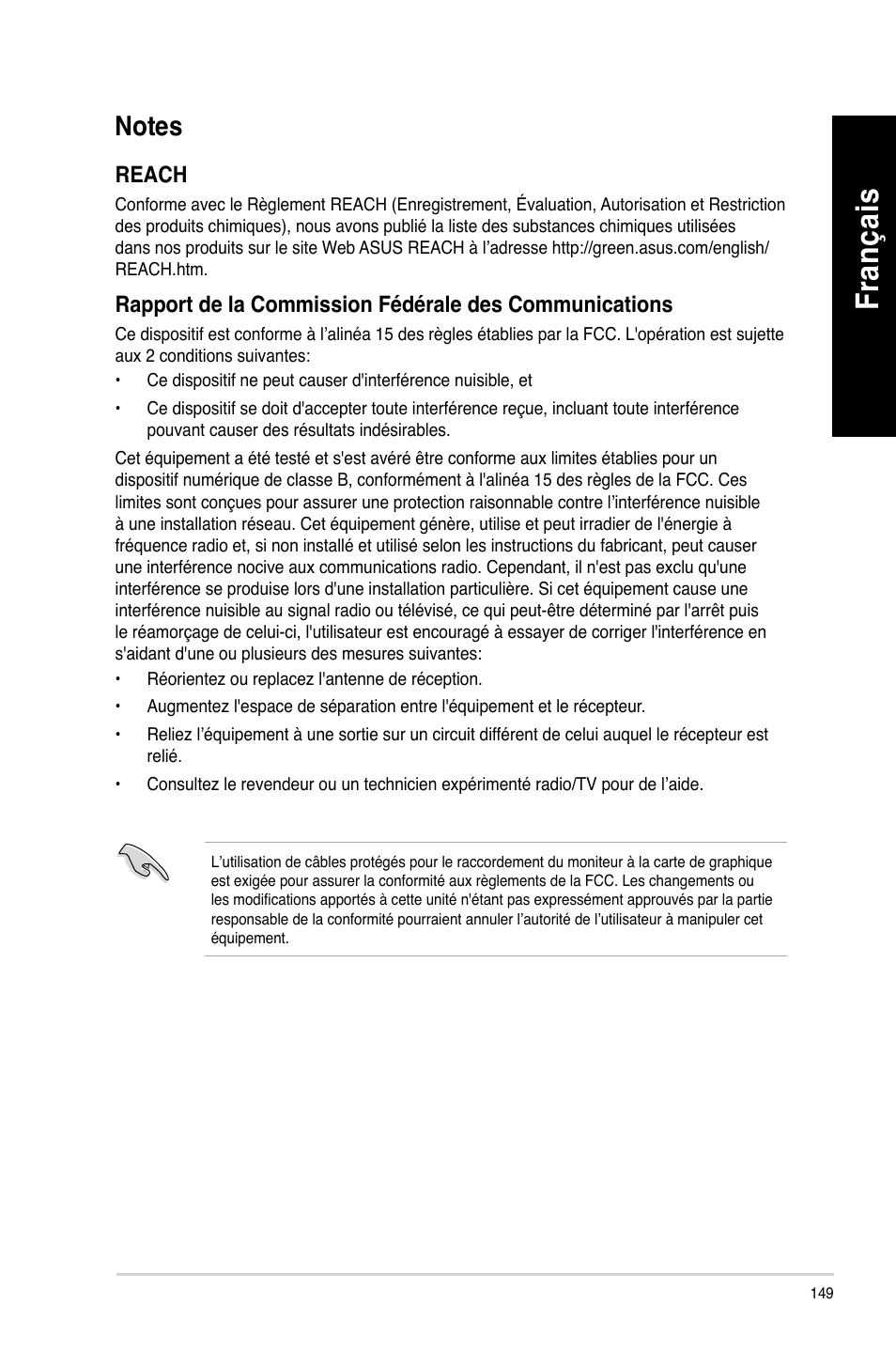 Notes, Fra nç ais fr an ça is fra nç ais fr an ça is | Asus BP6335 User Manual | Page 151 / 510