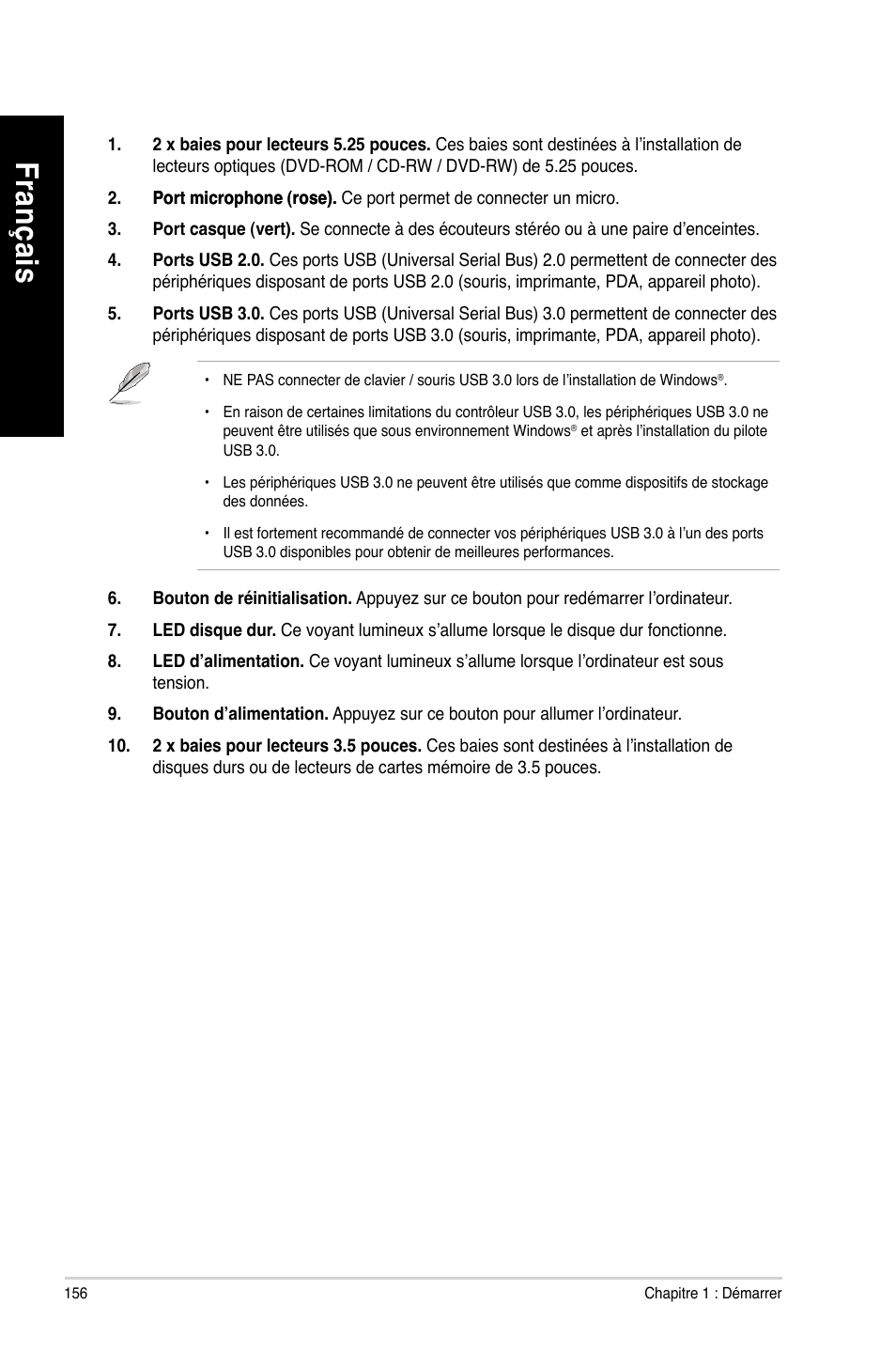 Fra nç ais fr an ça is fra nç ais fr an ça is | Asus BP6335 User Manual | Page 158 / 510