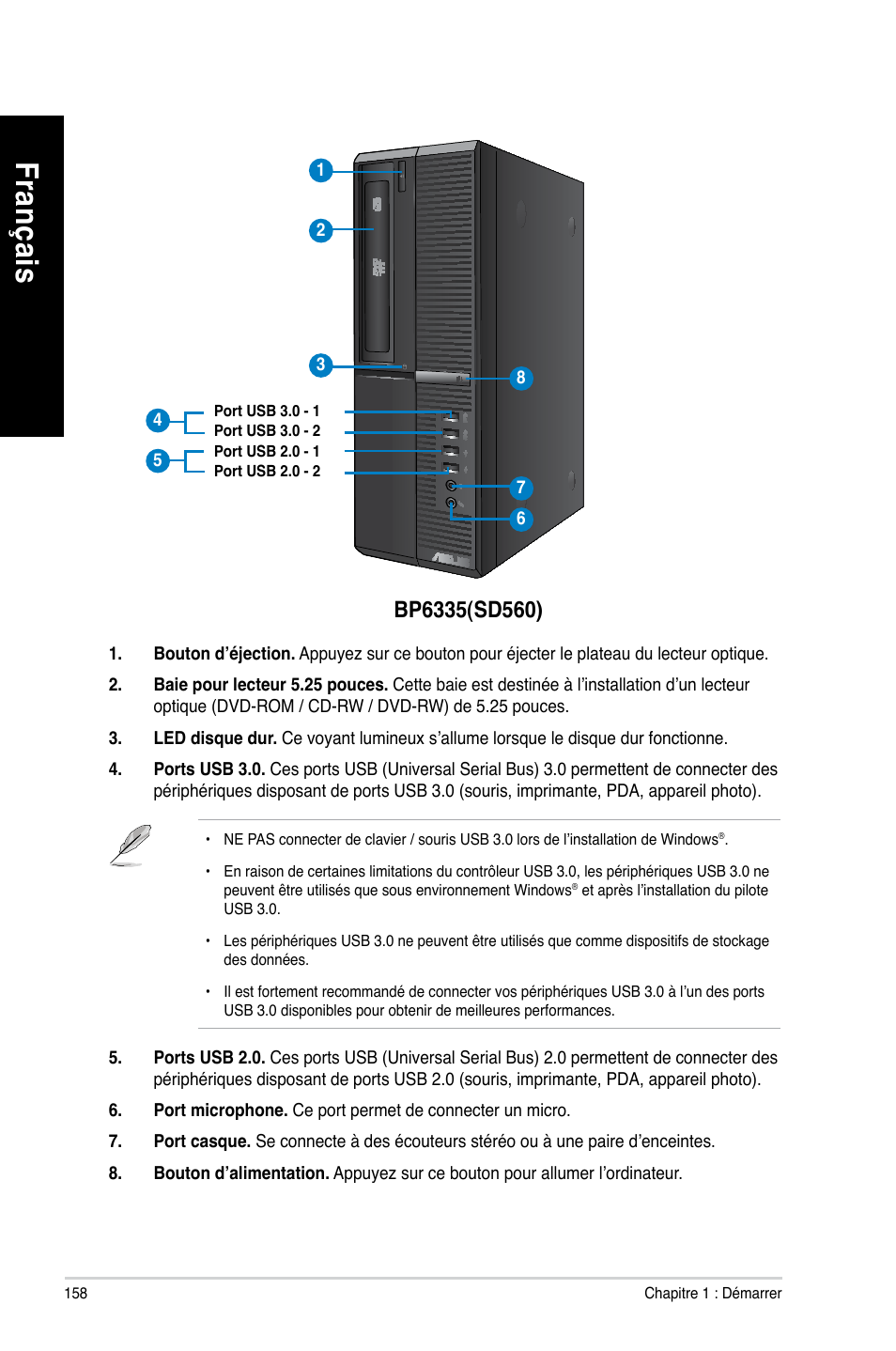 Fra nç ais fr an ça is fra nç ais fr an ça is | Asus BP6335 User Manual | Page 160 / 510