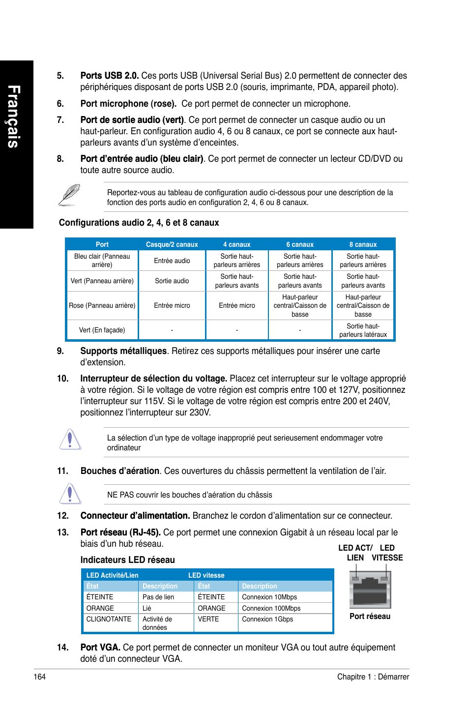 Fra nç ais fr an ça is fra nç ais fr an ça is | Asus BP6335 User Manual | Page 166 / 510