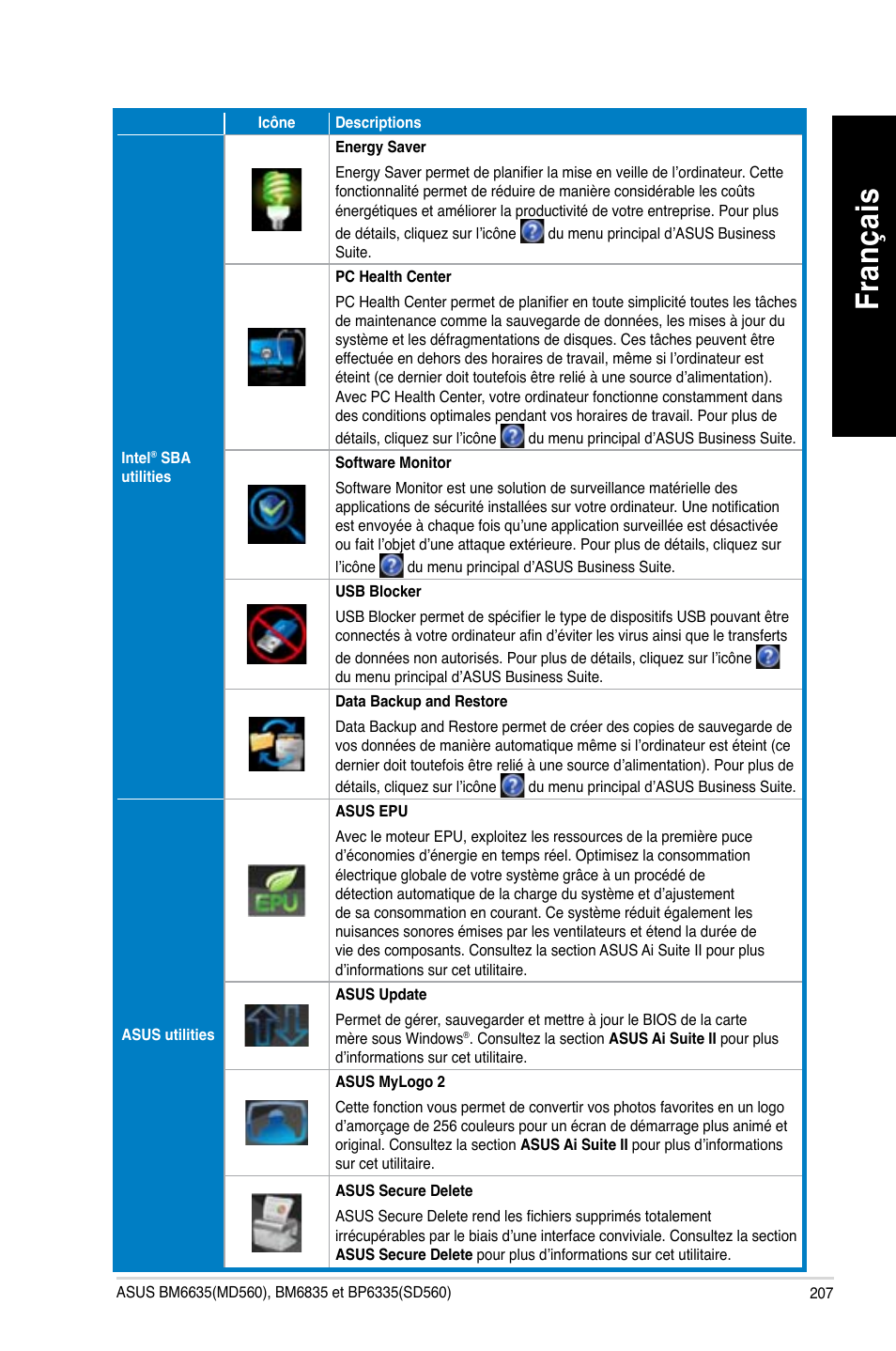 Fra nç ais fr an ça is | Asus BP6335 User Manual | Page 209 / 510
