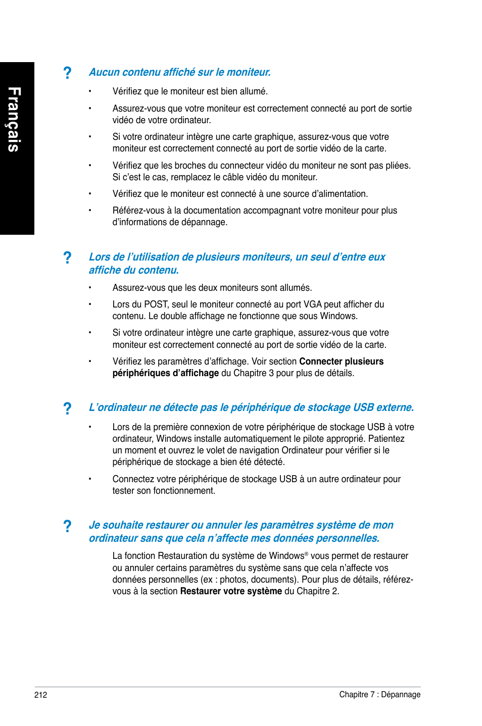 Fra nç ais fr an ça is fra nç ais fr an ça is | Asus BP6335 User Manual | Page 214 / 510