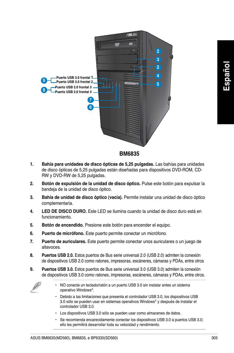 Es pa ño l es pa ño l | Asus BP6335 User Manual | Page 307 / 510